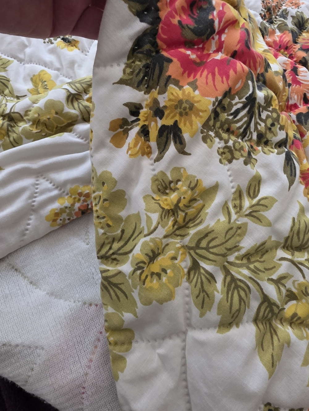 Vtg 70s Bedspread Floral yellow brown flowers Cover MCM Retro - Picture 7 of 7